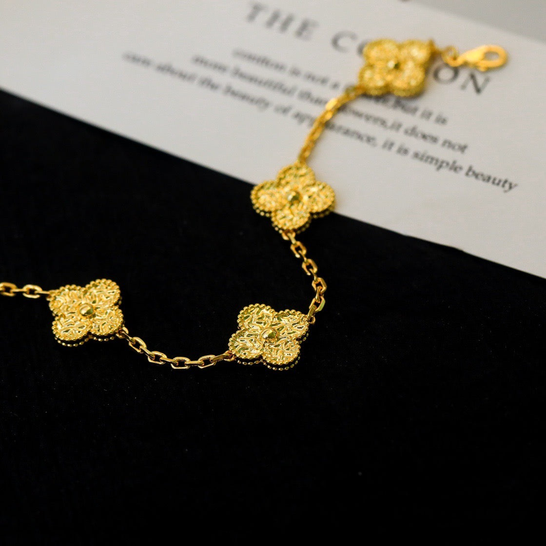 [Royal Jewelry]CLOVER 5 MOTIFS BRONZING BRACELET