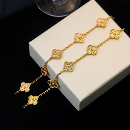 [Royal Jewelry]CLOVER 5 MOTIFS BRONZING BRACELET