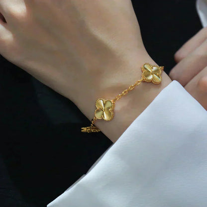 [Royal Jewelry]CLOVER 5 FLOWERS LASER BRACELET
