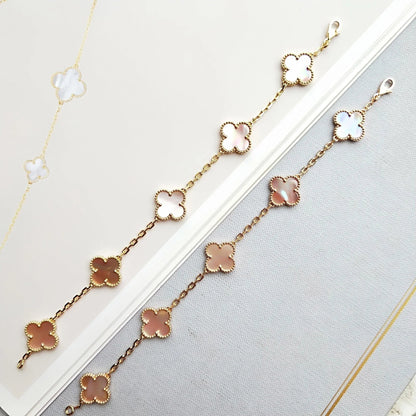 [Royal Jewelry]CLOVER 5 PINK MOP BRACELET