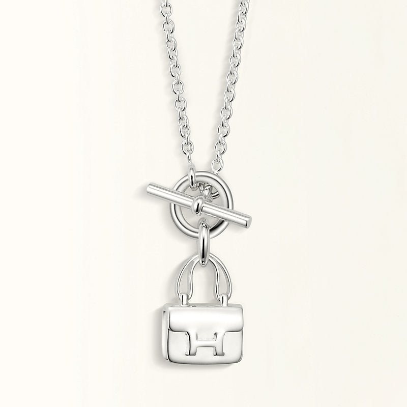 [Royal Jewelry]POP H PEDANT SILVER NECKLACE