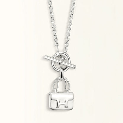 [Royal Jewelry]POP H PEDANT SILVER NECKLACE
