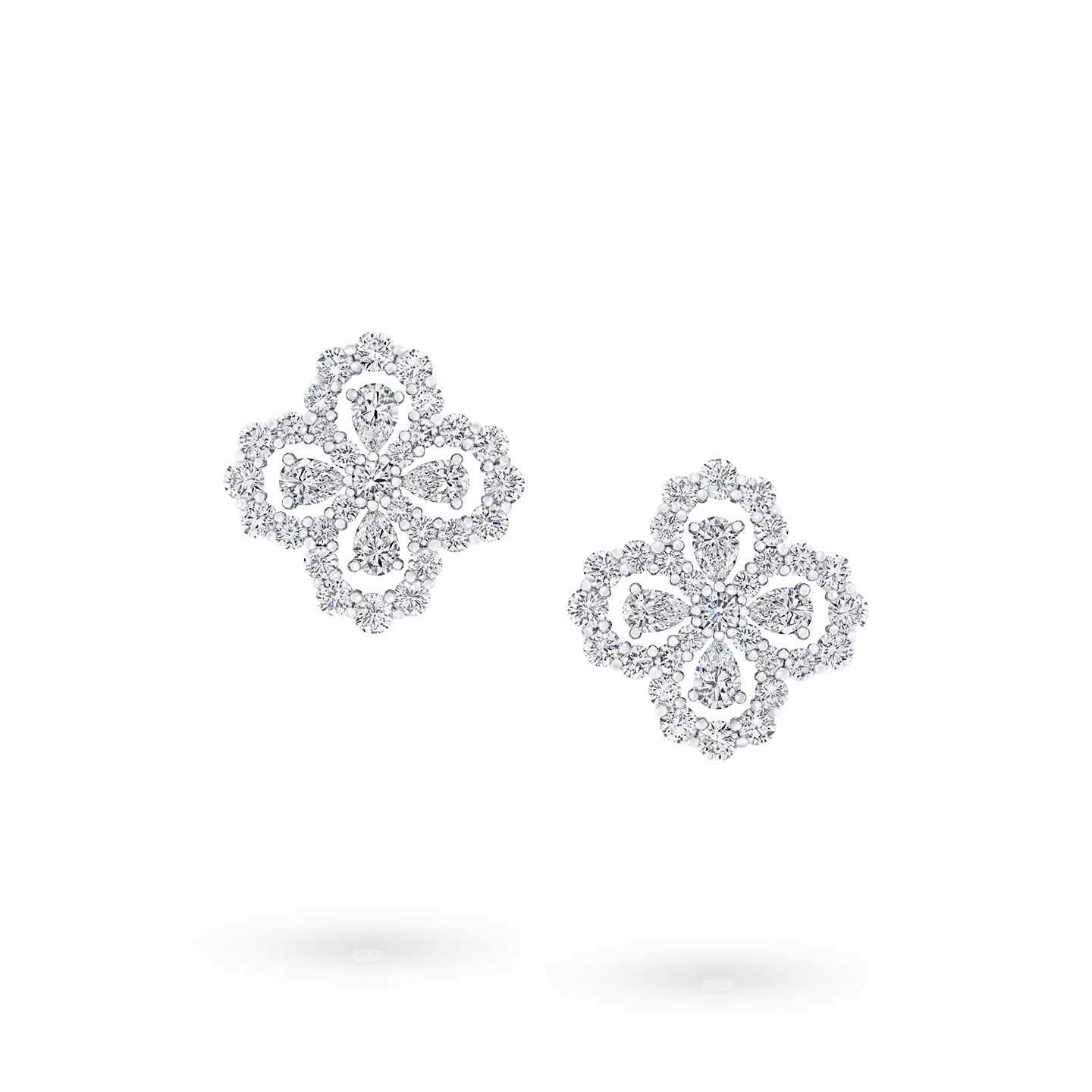 [Royal Jewelry]LOOP EARRINGS FULL MOTIF DIAMOND 16MM
