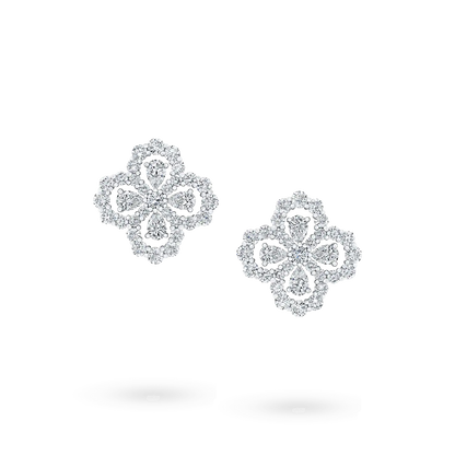 [Royal Jewelry]LOOP EARRINGS FULL MOTIF DIAMOND 16MM