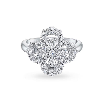 [Royal Jewelry]LOOP RING FULL MOTIF DIAMOND 16MM SILVE
