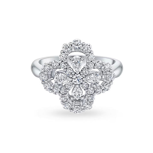 [Royal Jewelry]LOOP RING FULL MOTIF DIAMOND 16MM SILVE