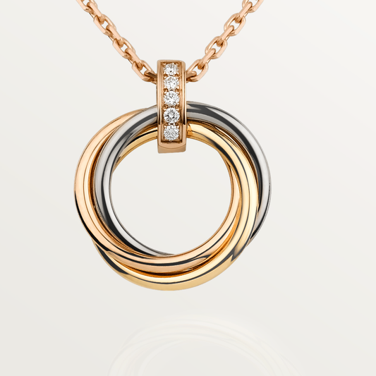 [Royal Jewelry]TRINITY NECKLACE GOLD  DIAMONDS