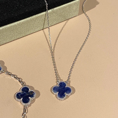 [Royal Jewelry]CLOVER 15MM PIETERSITE NECKLACE SILVER