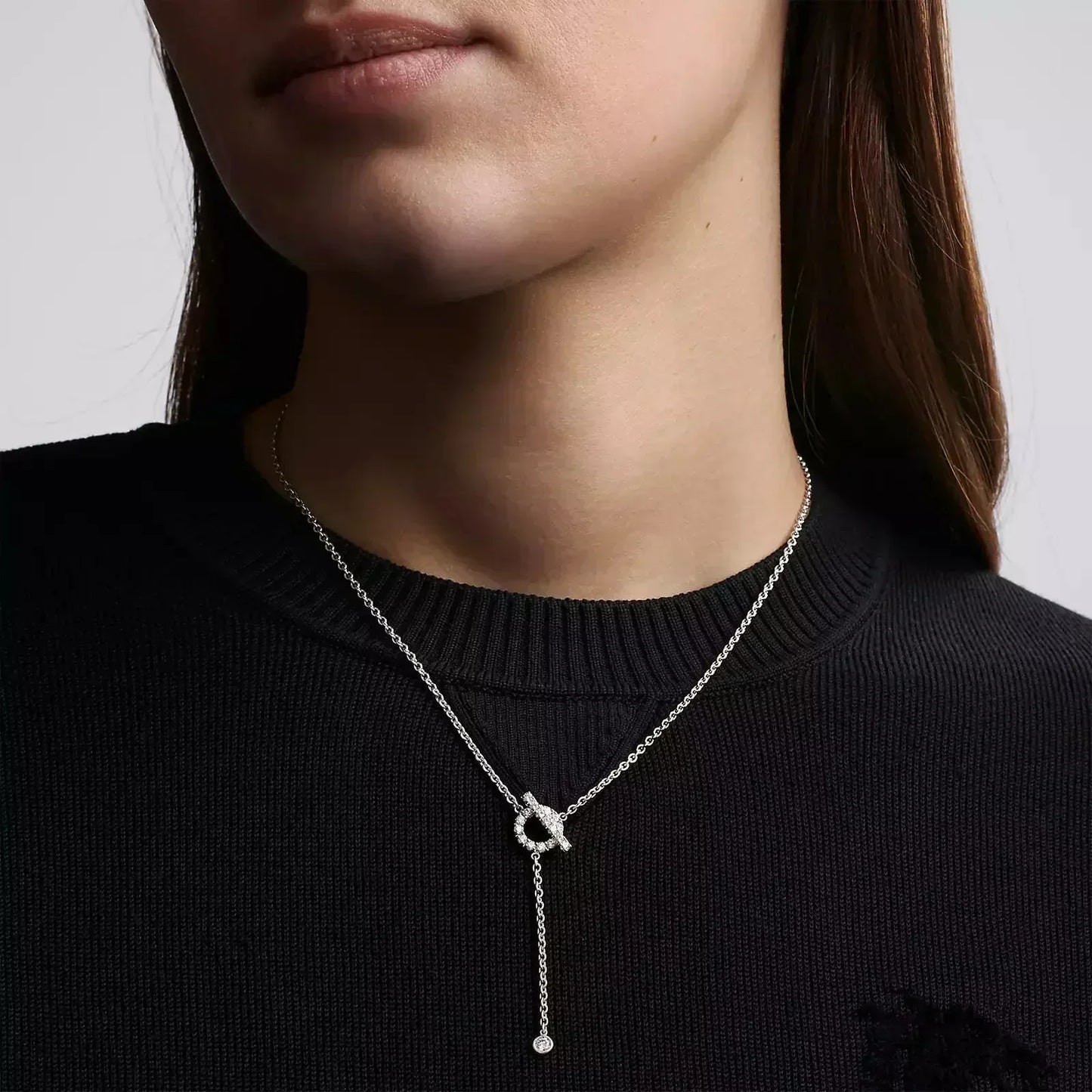 [Royal Jewelry]FINESSE SILVER DIAMOND NECKLACE