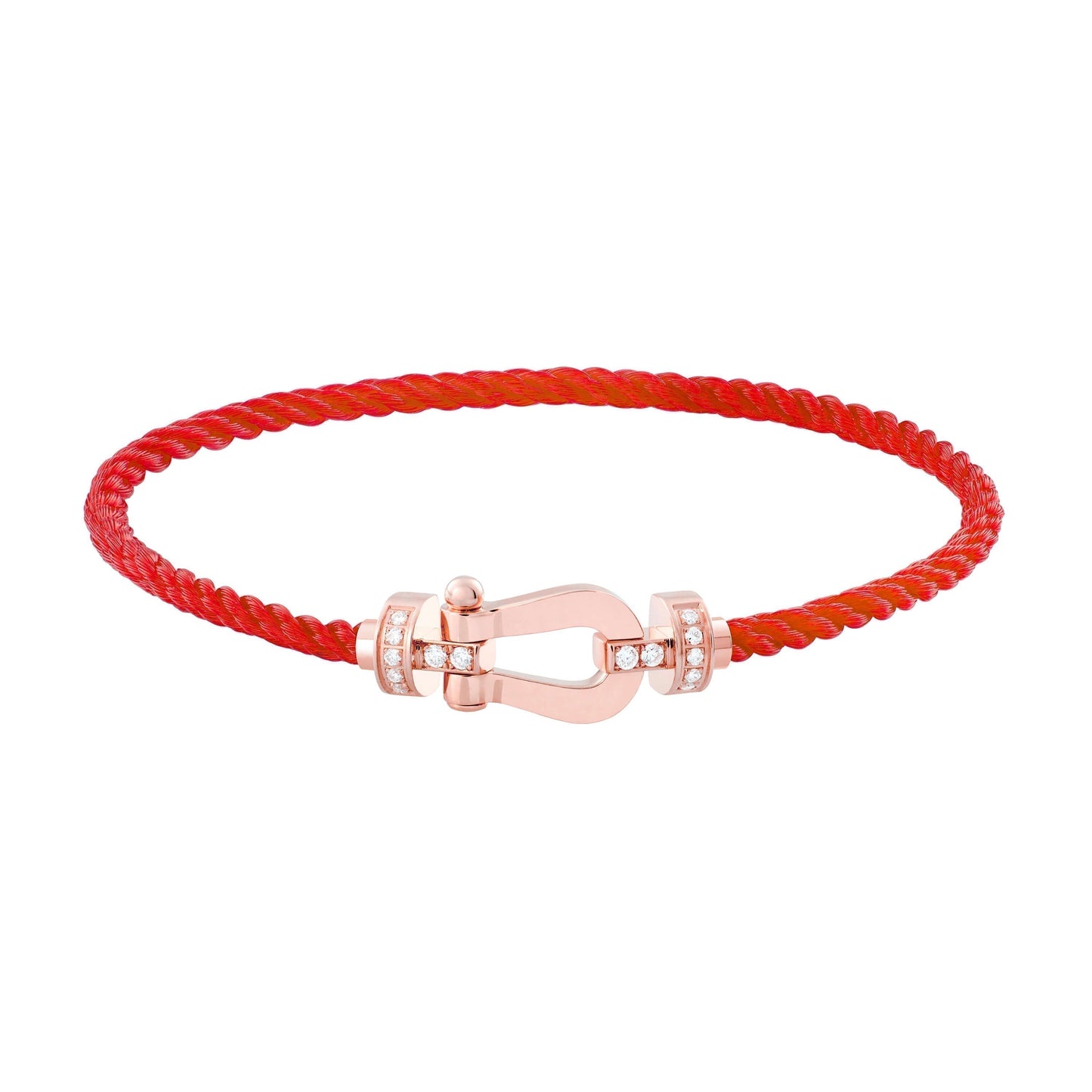 [Royal Jewelry]FORCE 10 HALF DIAMOND PINK GOLD RED CORDERI LARGE AND MEDIUM MODEL