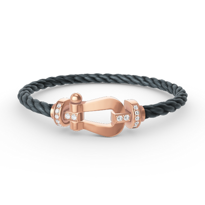 [Royal Jewelry]FORCE LARGE HORSESHOE HALF DIAMOND BRACELET ROSE GOLD
