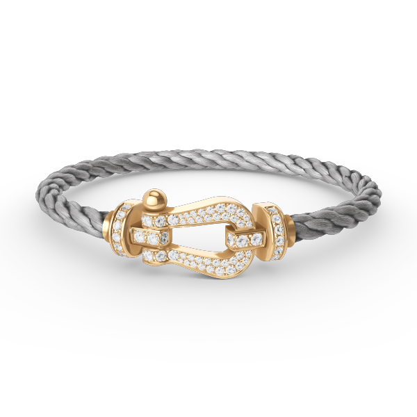 [Royal Jewelry]FORCE LARGE HORSESHOE FULL DIAMOND BRACELET GOLD