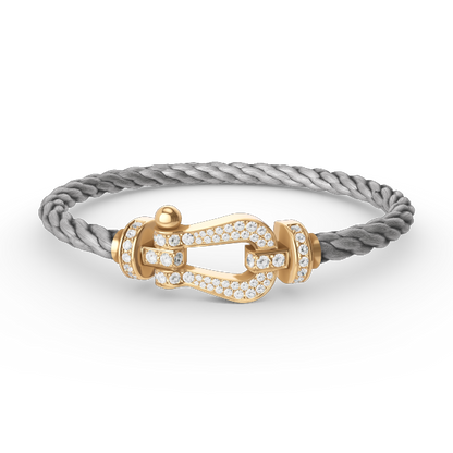 [Royal Jewelry]FORCE LARGE HORSESHOE FULL DIAMOND BRACELET GOLD