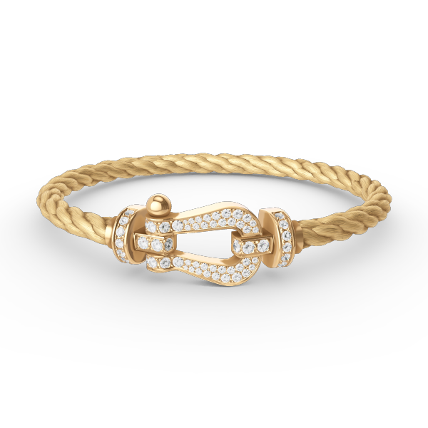 [Royal Jewelry]FORCE LARGE HORSESHOE FULL DIAMOND BRACELET GOLD