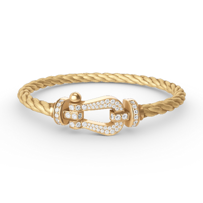 [Royal Jewelry]FORCE LARGE HORSESHOE FULL DIAMOND BRACELET GOLD