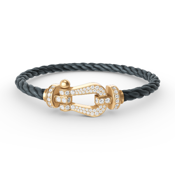 [Royal Jewelry]FORCE LARGE HORSESHOE FULL DIAMOND BRACELET GOLD