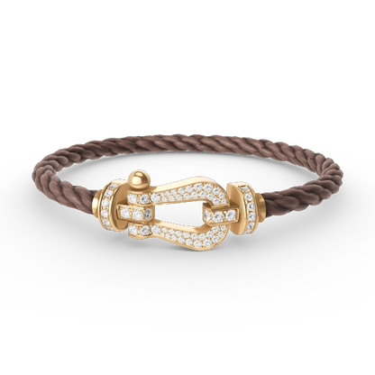 [Royal Jewelry]FORCE LARGE HORSESHOE FULL DIAMOND BRACELET GOLD