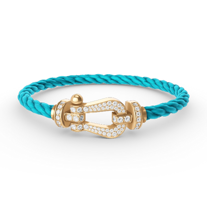 [Royal Jewelry]FORCE LARGE HORSESHOE FULL DIAMOND BRACELET GOLD