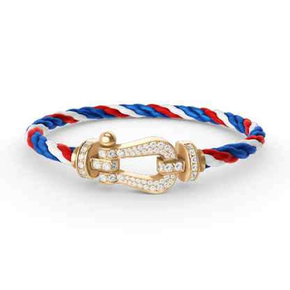 [Royal Jewelry]FORCE LARGE HORSESHOE FULL DIAMOND BRACELET GOLD