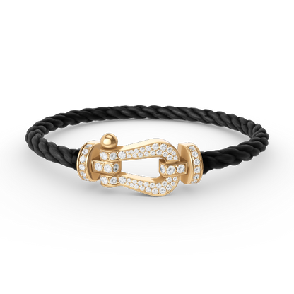 [Royal Jewelry]FORCE LARGE HORSESHOE FULL DIAMOND BRACELET GOLD
