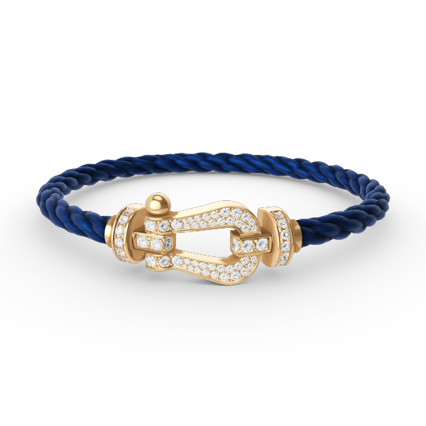 [Royal Jewelry]FORCE LARGE HORSESHOE FULL DIAMOND BRACELET GOLD