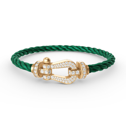 [Royal Jewelry]FORCE LARGE HORSESHOE FULL DIAMOND BRACELET GOLD