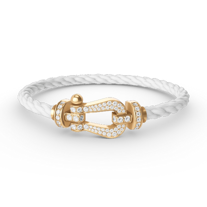 [Royal Jewelry]FORCE LARGE HORSESHOE FULL DIAMOND BRACELET GOLD