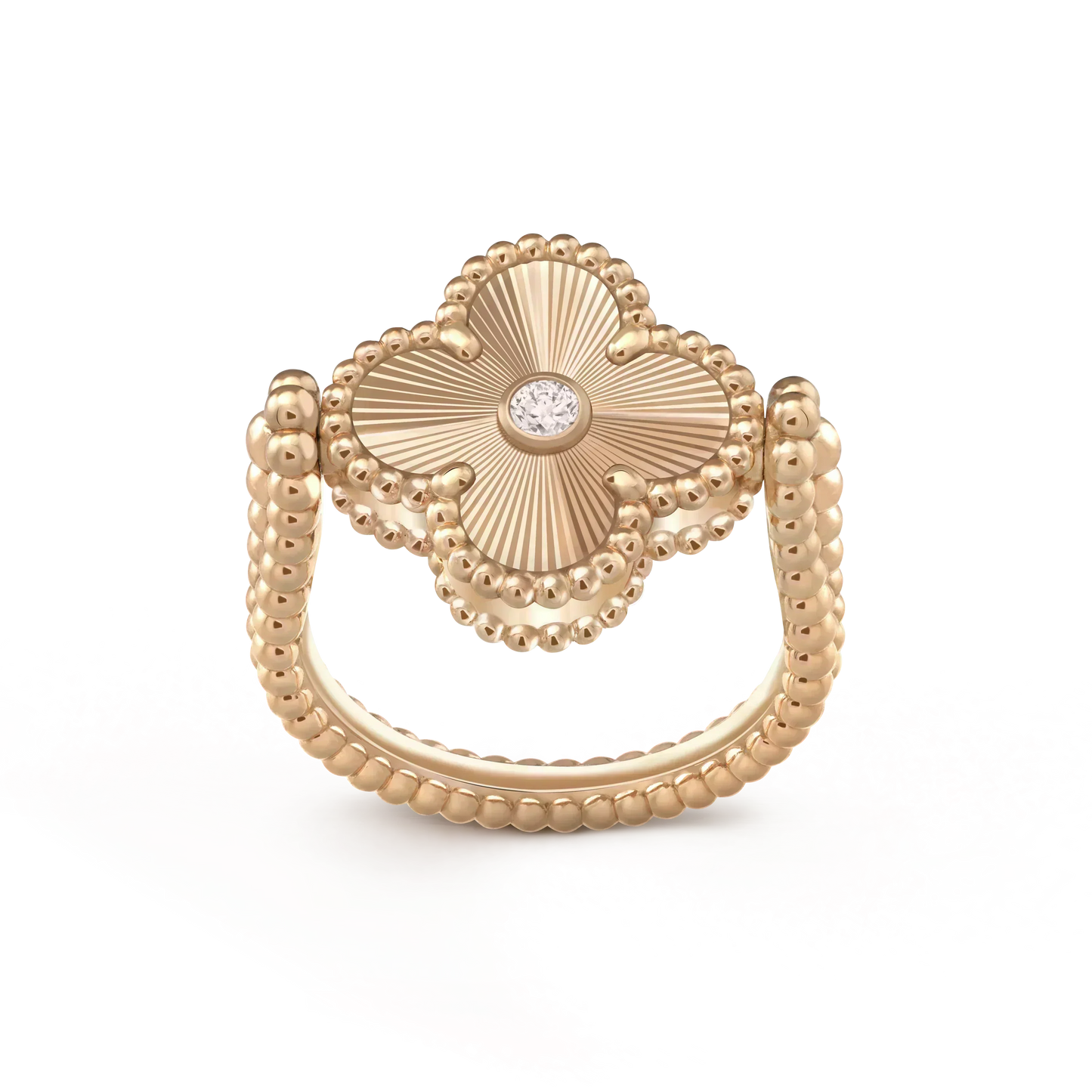 [Royal Jewelry]CLOVER RIVERSIBLE ROSE GOLD RING