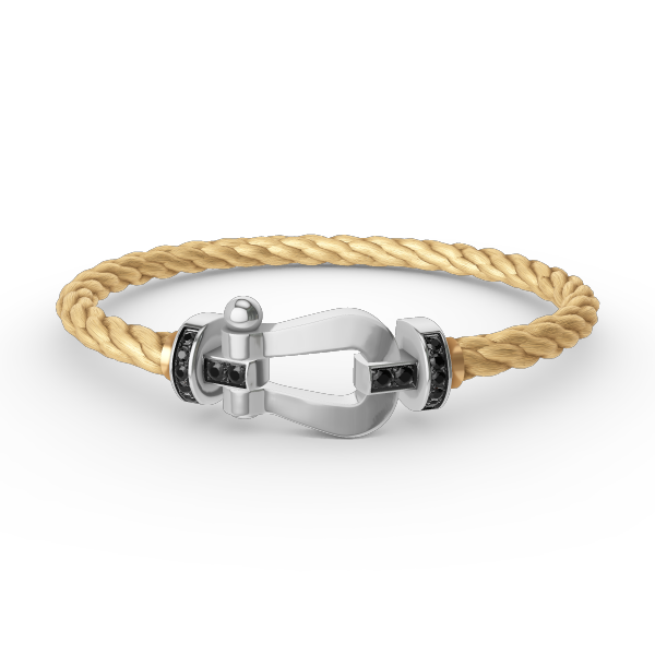 [Royal Jewelry]FORCE LARGE HORSESHOE BLACK DIAMOND BRACELET SILVER