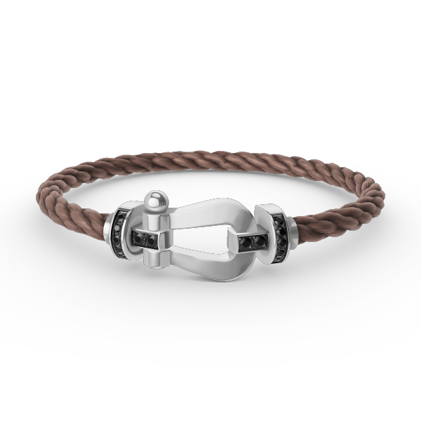 [Royal Jewelry]FORCE LARGE HORSESHOE BLACK DIAMOND BRACELET SILVER
