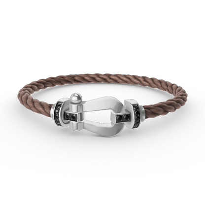 [Royal Jewelry]FORCE LARGE HORSESHOE BLACK DIAMOND BRACELET SILVER