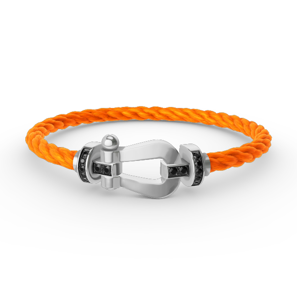 [Royal Jewelry]FORCE LARGE HORSESHOE BLACK DIAMOND BRACELET SILVER