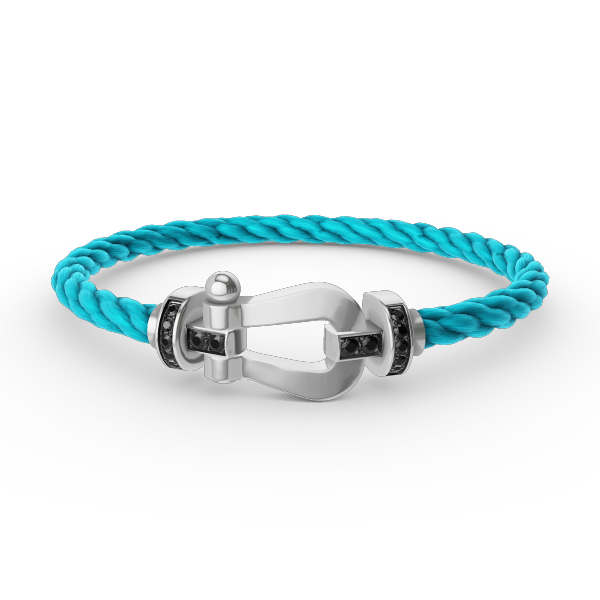 [Royal Jewelry]FORCE LARGE HORSESHOE BLACK DIAMOND BRACELET SILVER