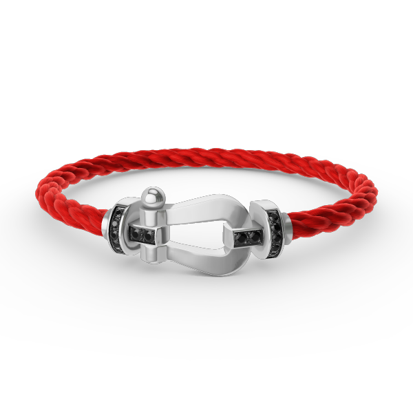 [Royal Jewelry]FORCE LARGE HORSESHOE BLACK DIAMOND BRACELET SILVER
