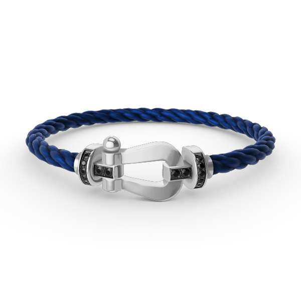 [Royal Jewelry]FORCE LARGE HORSESHOE BLACK DIAMOND BRACELET SILVER