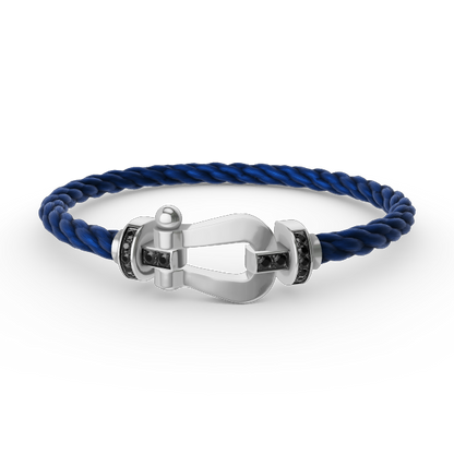 [Royal Jewelry]FORCE LARGE HORSESHOE BLACK DIAMOND BRACELET SILVER