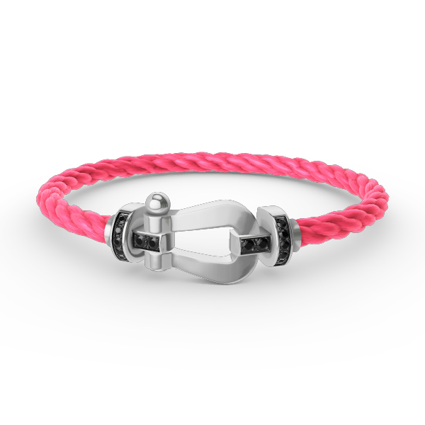 [Royal Jewelry]FORCE LARGE HORSESHOE BLACK DIAMOND BRACELET SILVER