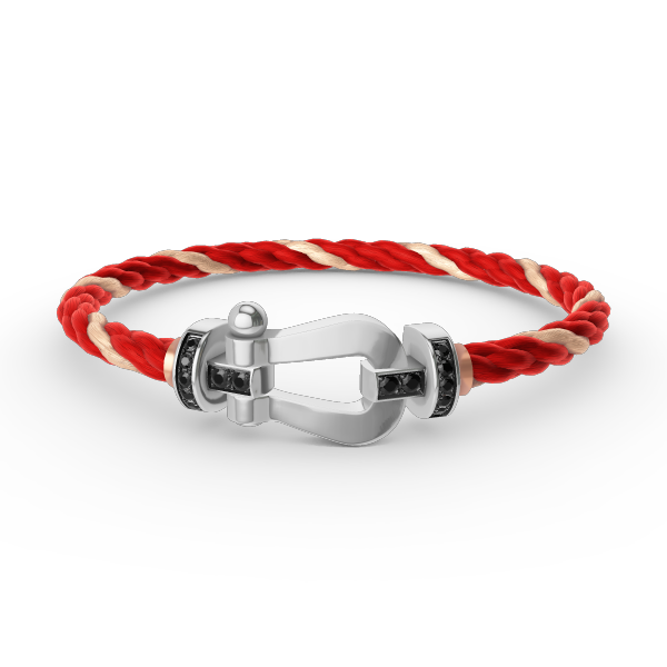 [Royal Jewelry]FORCE LARGE HORSESHOE BLACK DIAMOND BRACELET SILVER