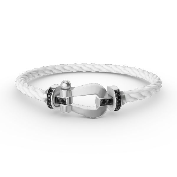 [Royal Jewelry]FORCE LARGE HORSESHOE BLACK DIAMOND BRACELET SILVER