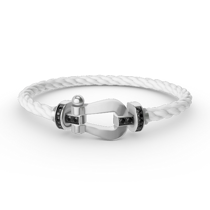 [Royal Jewelry]FORCE LARGE HORSESHOE BLACK DIAMOND BRACELET SILVER