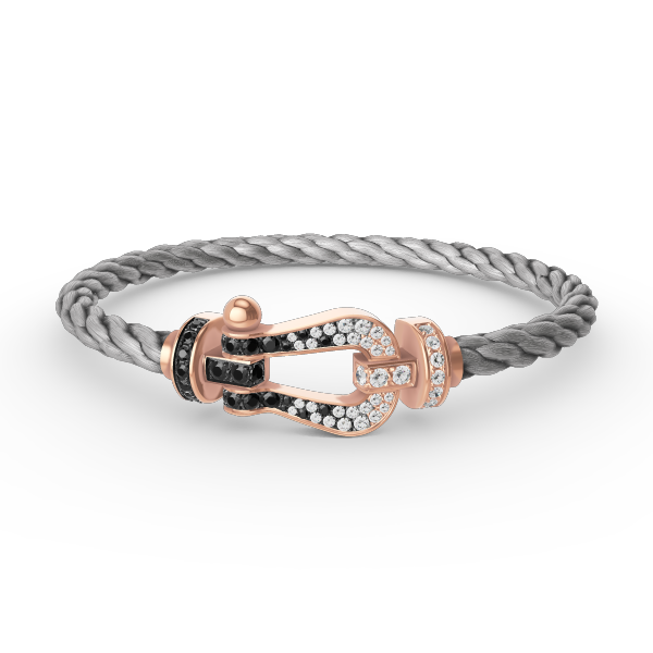 [Royal Jewelry]FORCE LARGE HORSESHOE BLACK WHITE DIAMOND BRACELET ROSE GOLD