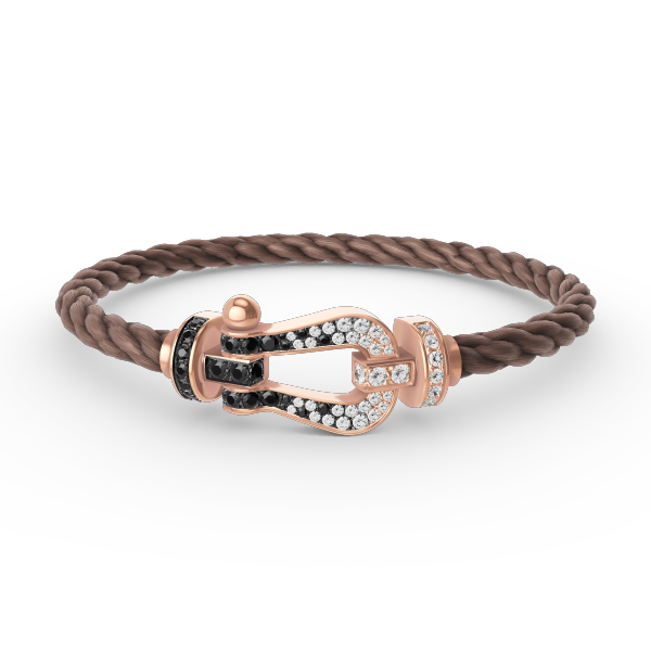 [Royal Jewelry]FORCE LARGE HORSESHOE BLACK WHITE DIAMOND BRACELET ROSE GOLD