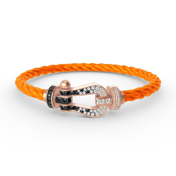 [Royal Jewelry]FORCE LARGE HORSESHOE BLACK WHITE DIAMOND BRACELET ROSE GOLD