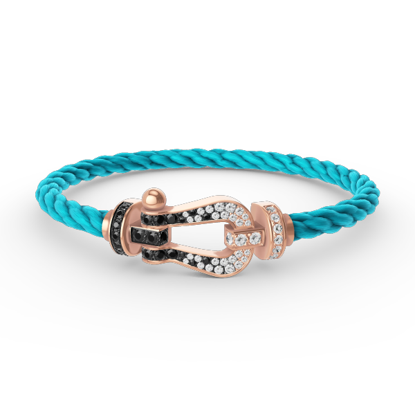 [Royal Jewelry]FORCE LARGE HORSESHOE BLACK WHITE DIAMOND BRACELET ROSE GOLD