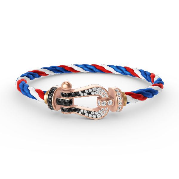 [Royal Jewelry]FORCE LARGE HORSESHOE BLACK WHITE DIAMOND BRACELET ROSE GOLD