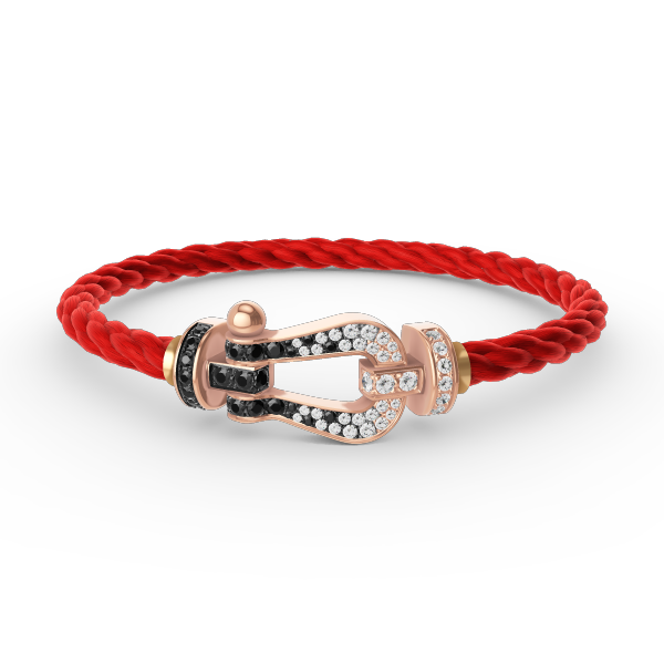 [Royal Jewelry]FORCE LARGE HORSESHOE BLACK WHITE DIAMOND BRACELET ROSE GOLD