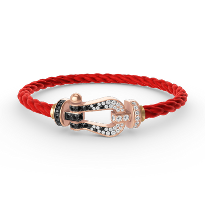 [Royal Jewelry]FORCE LARGE HORSESHOE BLACK WHITE DIAMOND BRACELET ROSE GOLD