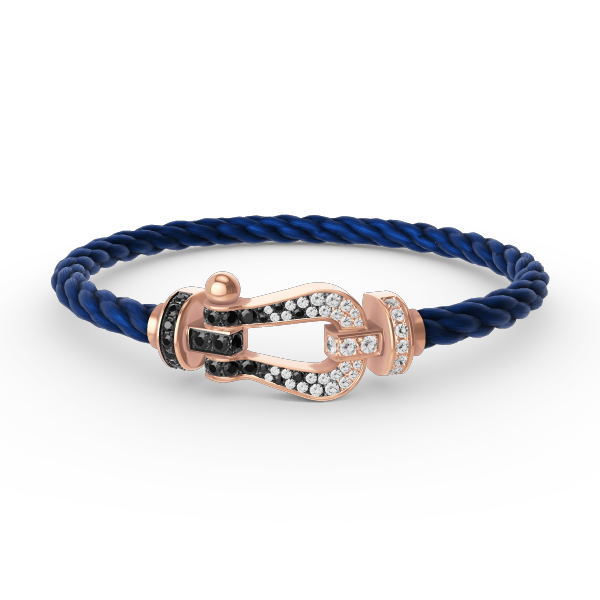 [Royal Jewelry]FORCE LARGE HORSESHOE BLACK WHITE DIAMOND BRACELET ROSE GOLD
