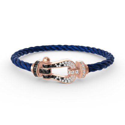 [Royal Jewelry]FORCE LARGE HORSESHOE BLACK WHITE DIAMOND BRACELET ROSE GOLD