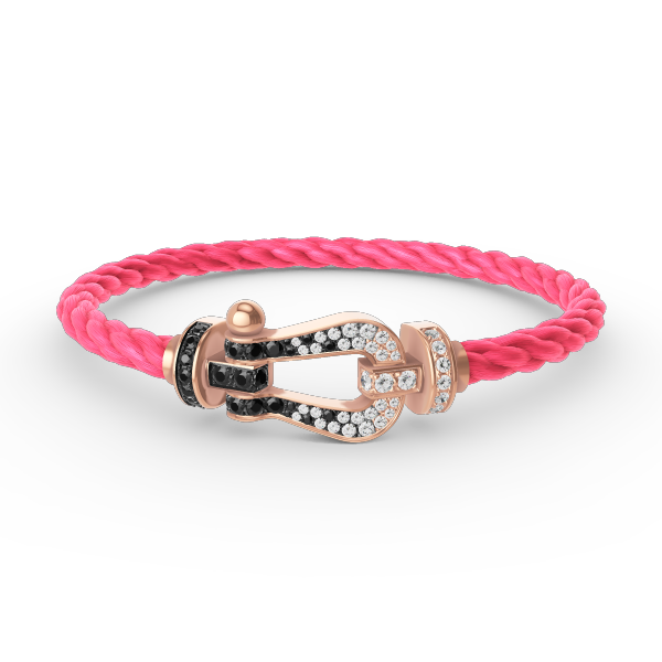[Royal Jewelry]FORCE LARGE HORSESHOE BLACK WHITE DIAMOND BRACELET ROSE GOLD
